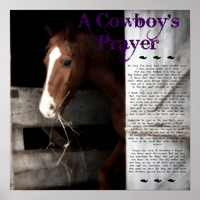 En Cowboys bön Poster (Framsidan)