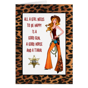 "En Cowgirl Diva måste vara Lycklig.." OBS Kort