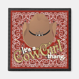 En Cowgirl Thang Red Bandana Magnet