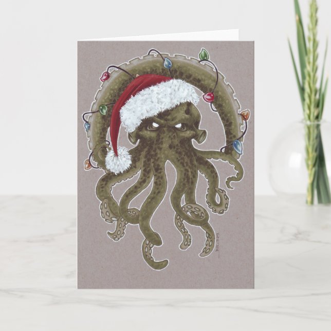 En Cthulhu jul Helgkort (Framsida)