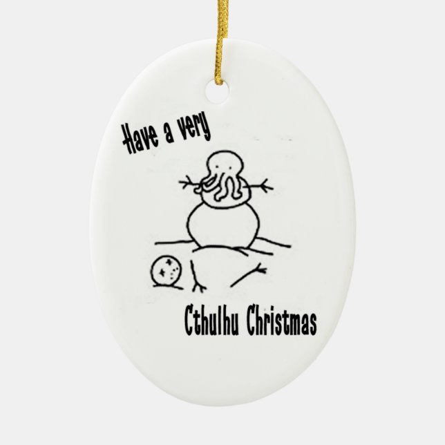 En Cthulhu julafton Julgransprydnad Keramik (Framsidan)