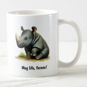 En Cute 3D-färgad Rhinoceros-kaffe Mugg