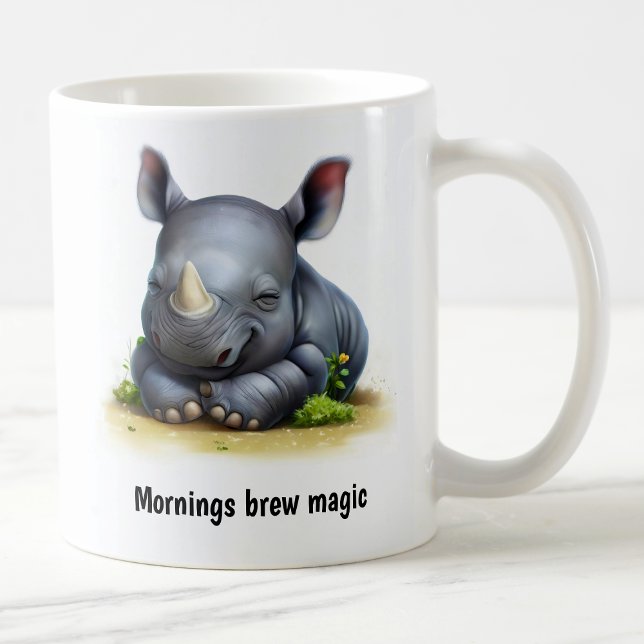 En Cute 3D-färgad Rhinoceros-kaffe Mugg (Skapare uppladdad)