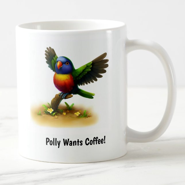 En Cute 3D-målad Ornate Lorikeet-kaffe Mugg (Skapare uppladdad)