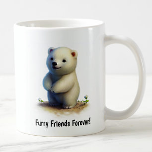 En Cute 3D-målad Polar Bear Coffee Mugg