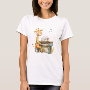 En Cute Baby Giraffe spelar gitarren T Shirt