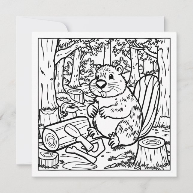 En Cute Beaver i Skogen (Framsida)