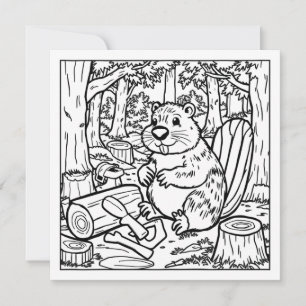 En Cute Beaver i Skogen
