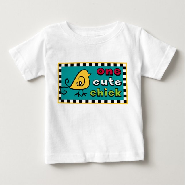 En Cute Chick Baby TShirt Tee Shirt (Framsida)