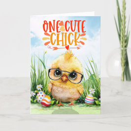 En Cute Chick Cute Påsk Chick Helgkort
