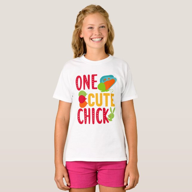 En Cute-Chick | Påsk-dagen T Shirt (Hel framsida)