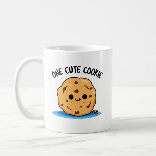 En Cute Cookie Funny Food Pun Kaffemugg (Vänster)