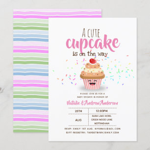 En Cute Cupkaka är på väg mot Sprinkles Girls Inbjudningar