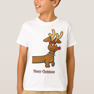 En Cute Dachshund med renar Antlers Tee