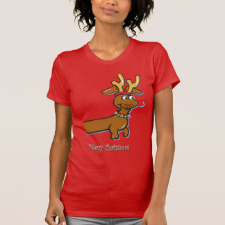 En Cute Dachshund med renar Antlers Tee Shirt