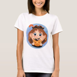 En cute flicka i en pirat Halloween-kostym T Shirt
