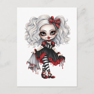 En Cute Girl Halloween Design Design Collection 7 Helg Vykort