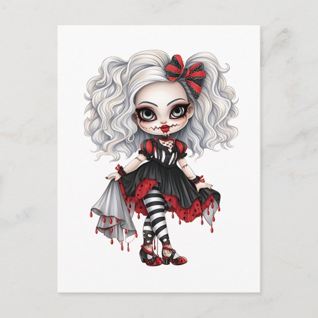 En Cute Girl Halloween Design Design Collection 7 Helg Vykort (Framsida)