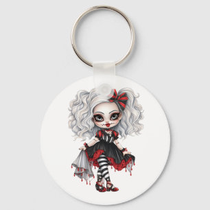 En Cute Girl Halloween Design Design Collection 7 Nyckelring