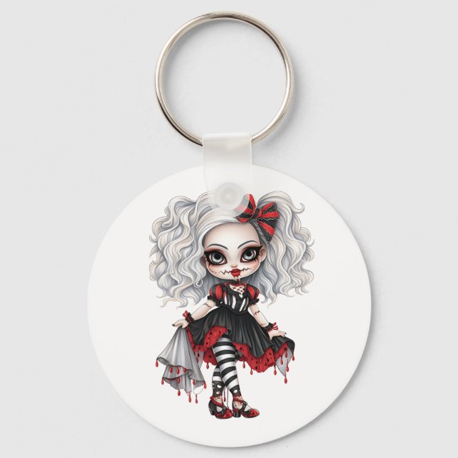 En Cute Girl Halloween Design Design Collection 7 Nyckelring (Framsida)