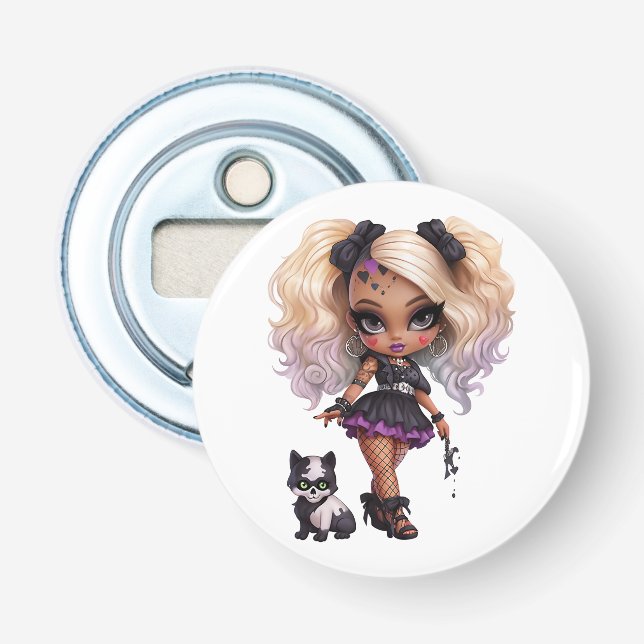 En Cute Girl Halloween Design Design Collection 8 Flasköppnare (Framsidan)