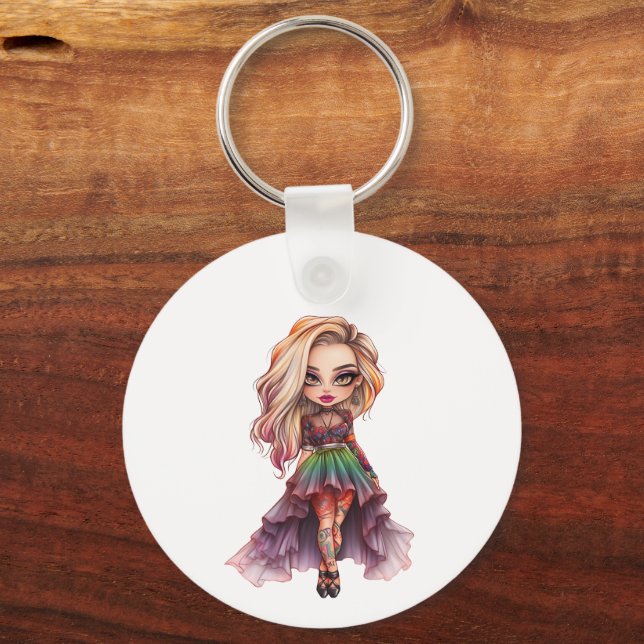 En Cute Girl Halloween-designsamling 11 Nyckelring (Framsida)
