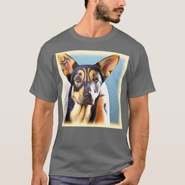 "En Cute Hund", matfoto. Köp nu T Shirt (Framsida)