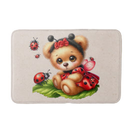 En cute-Nalle nedtryckt som en Ladybug Badrumsmatta