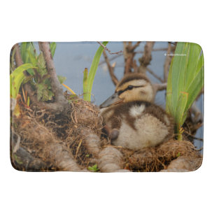 En Cute och Precocious Mallard Duckling Badrumsmatta