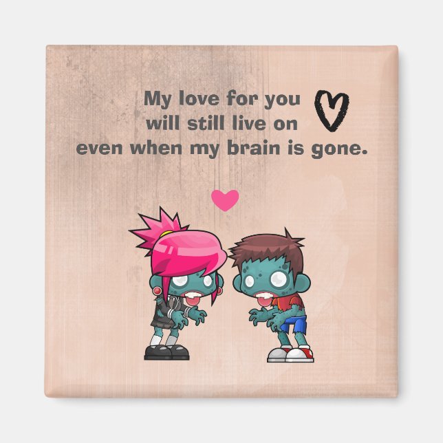 En Cute Zombie lite Creepy Cute Magnet (Framsidan)