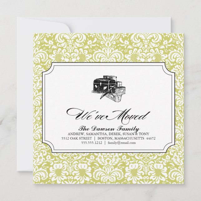 en cykel byggt för två {vi har flyttat} meddelande (Framsida)