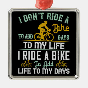 En cykel ger liv åt mina dagar julgransprydnad metall