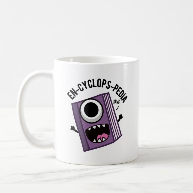 En-cyklops-pedia Funny Encyklopedia Pun Kaffemugg (Vänster)