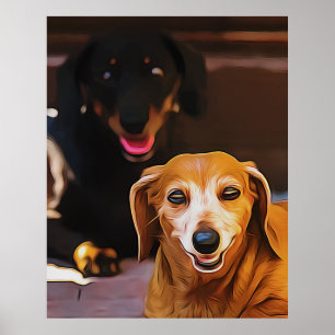 En Dachshund-Hett under sommarvärmen Poster