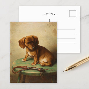 En dachshund-valp Carl Reichert Vykort