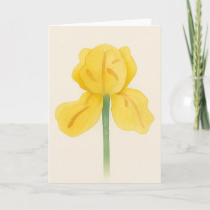 En Daffodil Watercolor Hälsning Kort