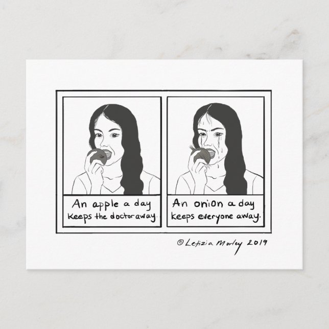 En dag behållor alla i tecknad bläck teckning vykort (Framsida)