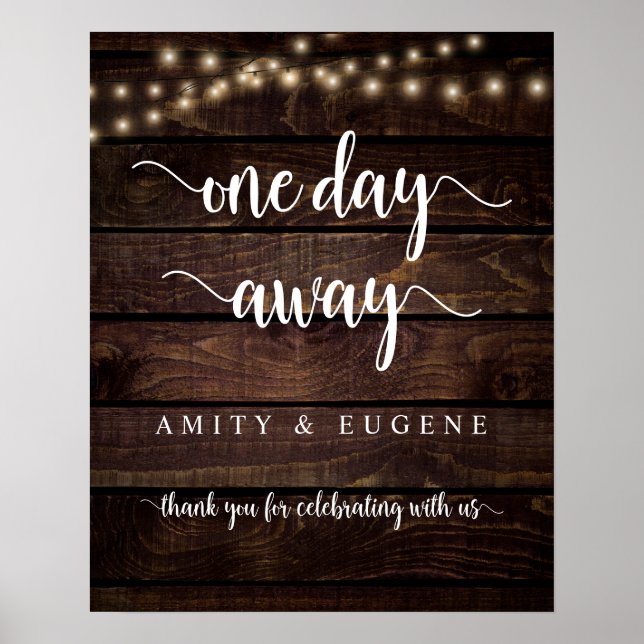 En dag bort, Bröllop Rehearsal Dinner Välkommen Poster (Framsidan)