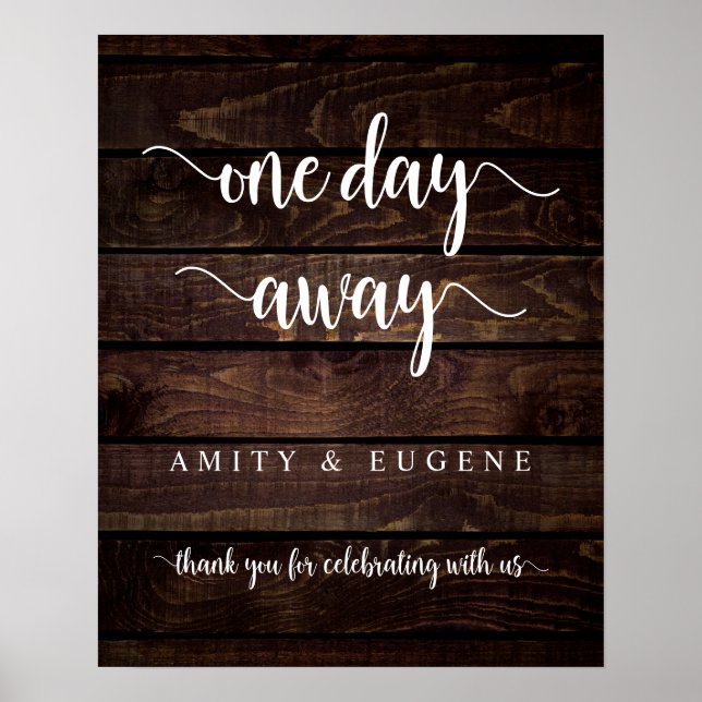 En dag bort, Bröllop Rehearsal Middag Välkomspost Poster (Framsidan)