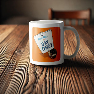 En dag eller dag ett? Motivational Hedgehog Teckna Kaffemugg