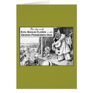 En dag endast: Ond Banjoclown Hälsningskort