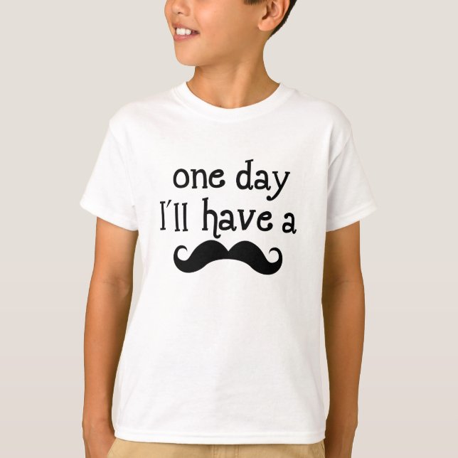 En dag får jag mustasch. tee shirt (Framsida)