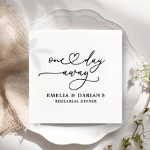 En dag för Bröllop Rehearsal Dinner Napkins