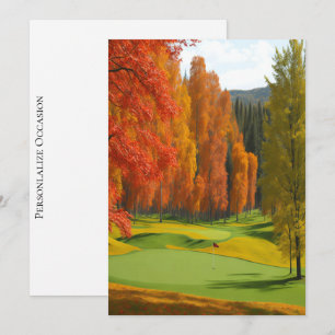 En dag för golf Färgrika höstar Wend Tidlös konst Julkort