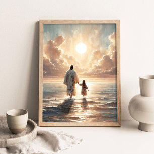 En dag för mirakel, kristen konst, Jesus vandrar Poster