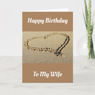 EN "DAG I BEACH" FÖR "WIFE'S BIRTHDAY"-KORTET KORT