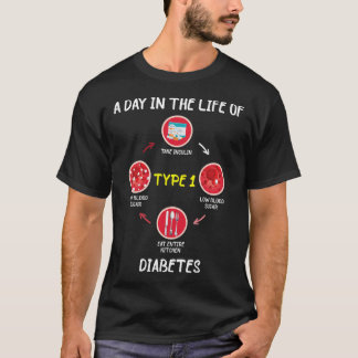 En dag i livet av typ 1 Dia för diabetesmedvetande T Shirt