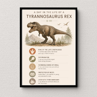 En dag i livet för en Tyrannosaurus Rex klassrum Poster