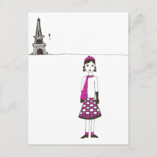 En dag i Paris Frankrike Vykort