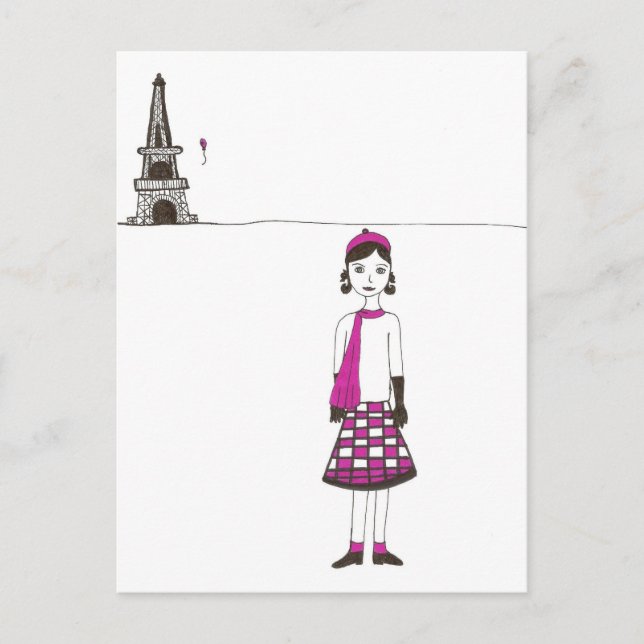 En dag i Paris Frankrike Vykort (Framsida)